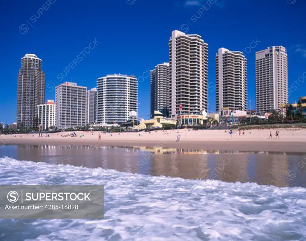Skyline and Beach, Surfers Paradise Gold Coast, Queensland, Australia