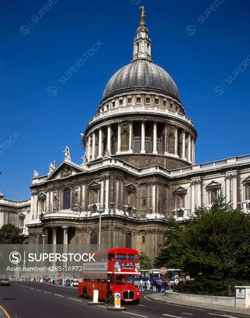 St Paul's Cathedral and London Bus, London, United Kingdom ( Great Britain )