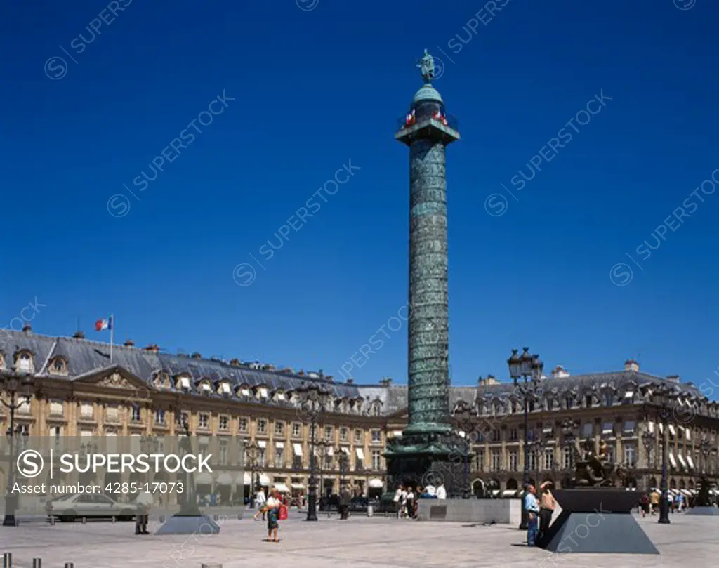 Vendome Column at Place Vendome, Paris, France.  This is a Monument to Napoleon Victories
