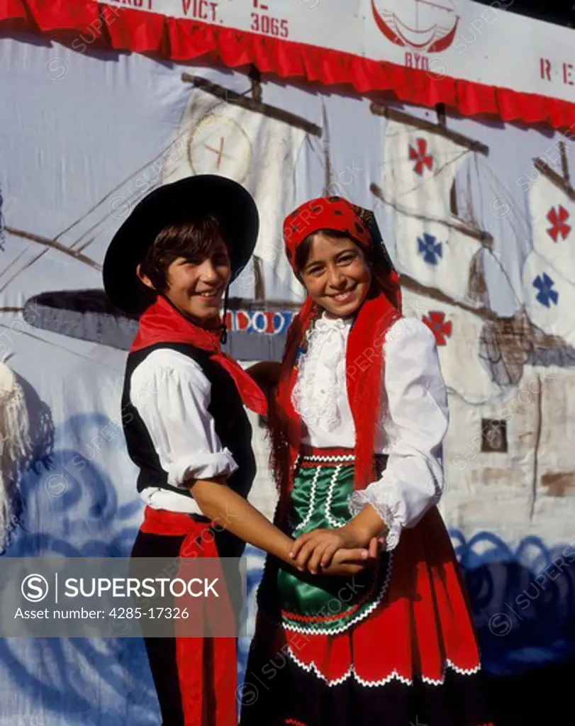 Children in Portuguese Costumes in Portugal