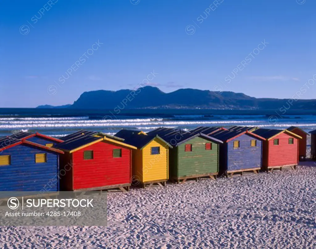 Bathing Boxes in Muizenberg , Cape Peninsula, Western Cape Province, South Africa