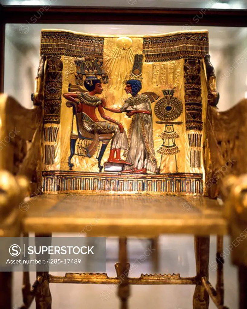 Tutankhamun Throne in the Cairo Museum, Cairo, Egypt