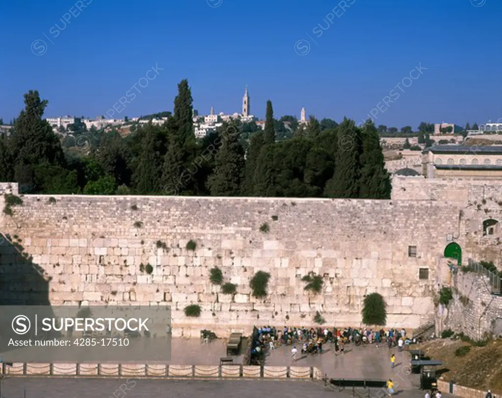 The Western Wall of the Temple in the Old City of Jerusalem, Israel. The Wailing Wall is recognized as the Holiest of Jewish Sites.
