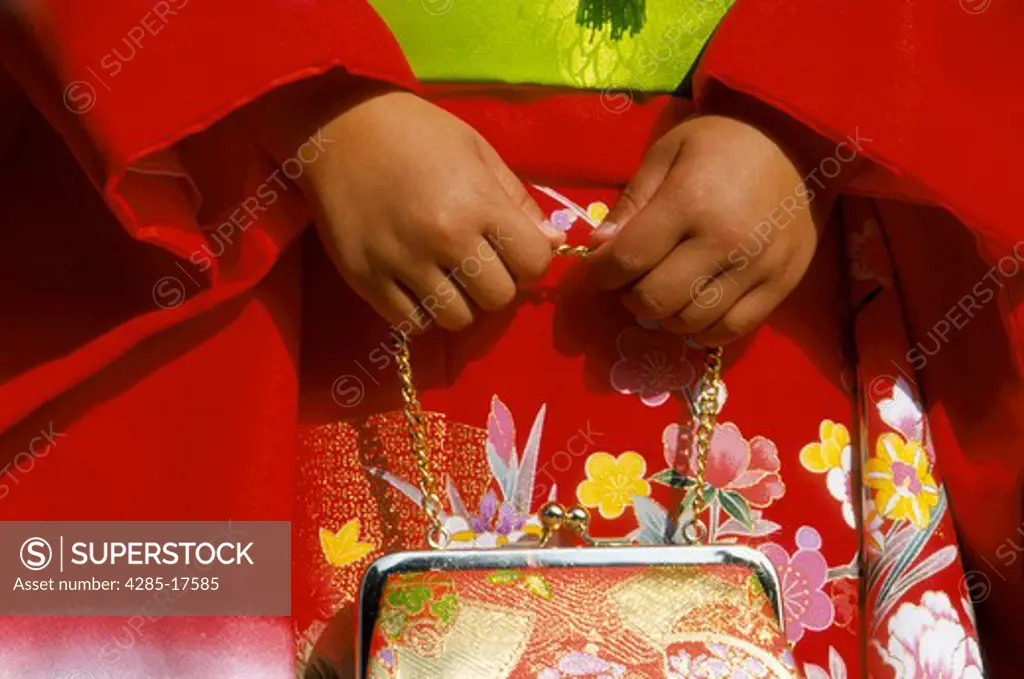 Japan, Shichigosan Festival Costume, Hand Detail