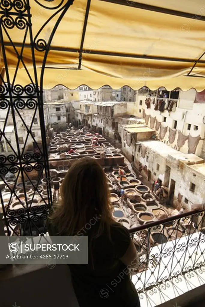 Africa, North Africa, Morocco, Fes, FŠs el Bali, Old Fes, Medina, Old Town, Medieval Traditional, Tanneries, The Chouara Tannery