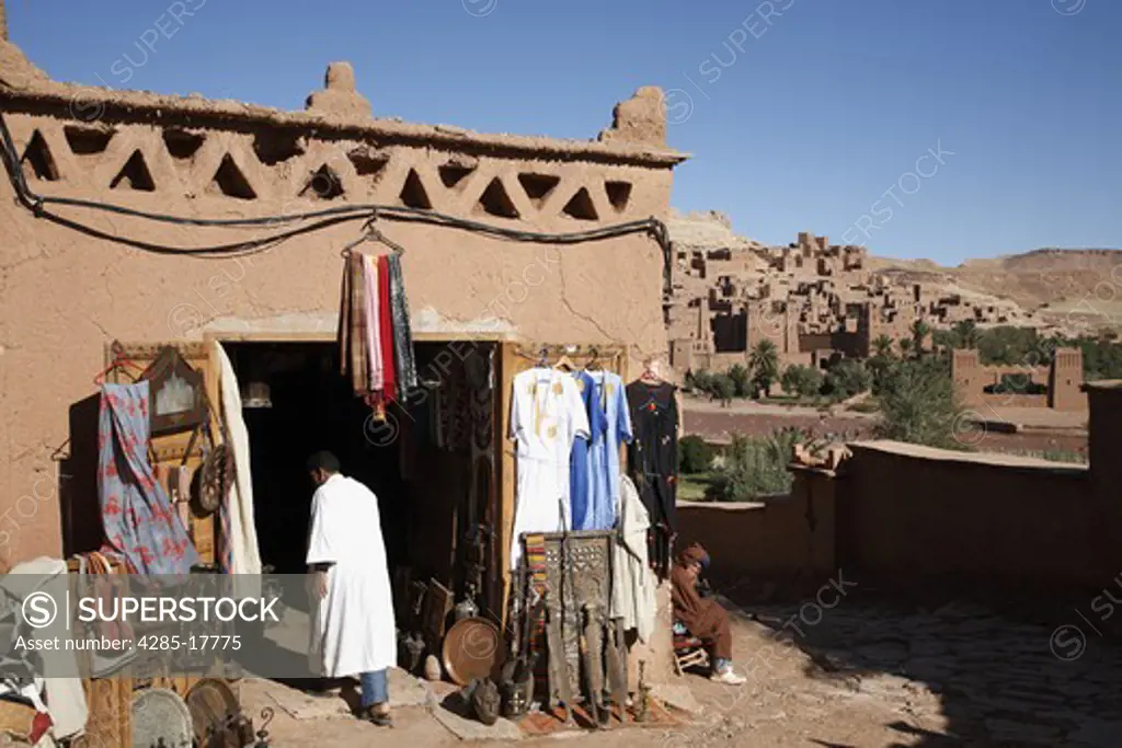 Africa, North Africa, Morocco, Atlas Region, Ouarzazate, Ait Benhaddou, Souvenir Shop