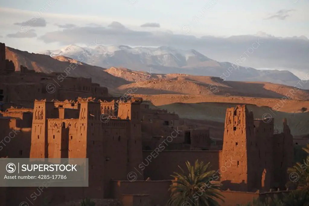 Africa, North Africa, Morocco, Atlas Region, Atlas Mountains, Ouarzazate, Ait Benhaddou, Kasbah