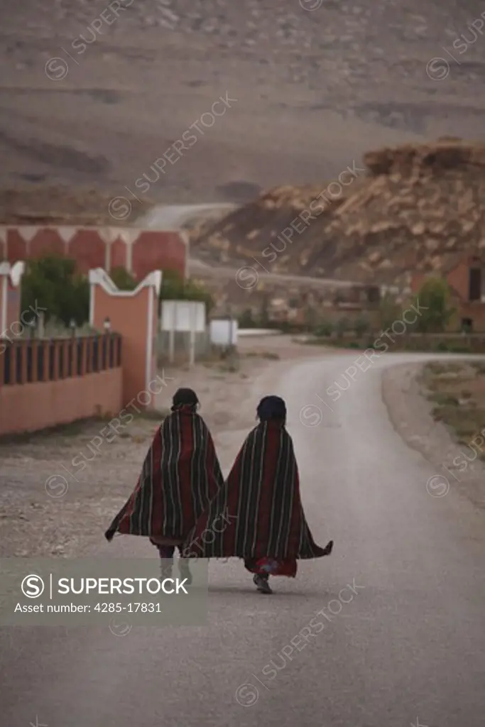 Africa, North Africa, Morocco, Atlas Region, Todra Gorge, Tamtatouchte Village, Berber Women