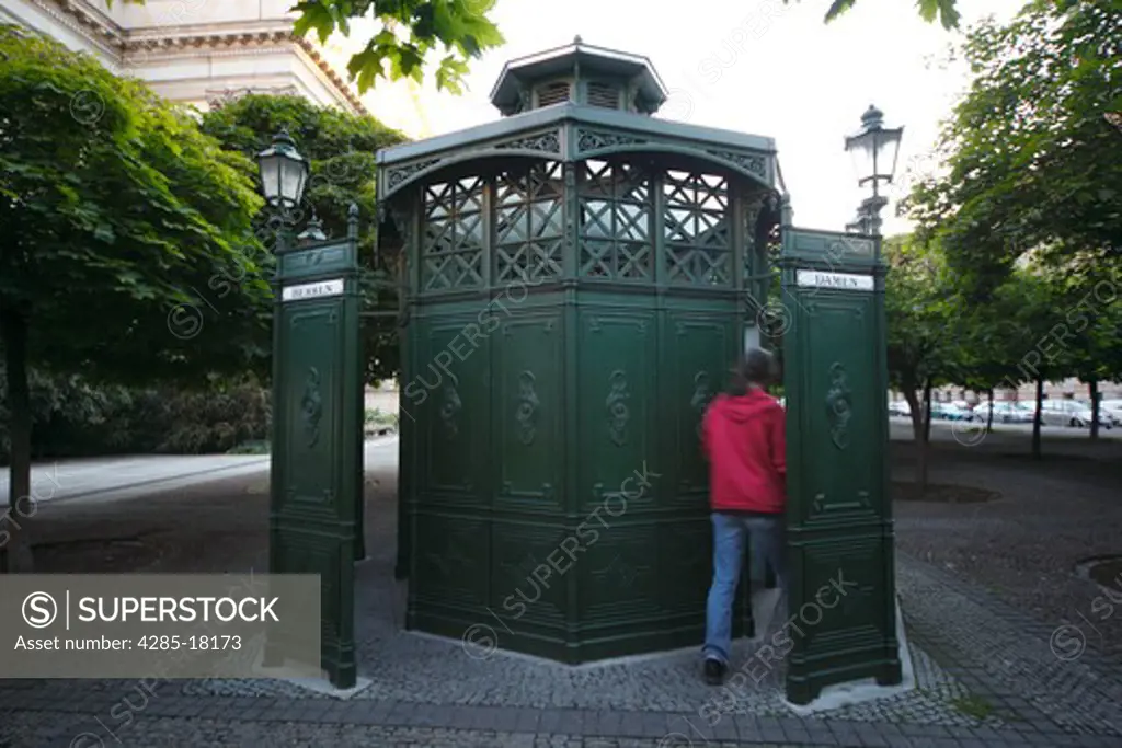 Germany, Berlin, Gendarmenmarkt, Old Fashioned Street Community Public Toilet