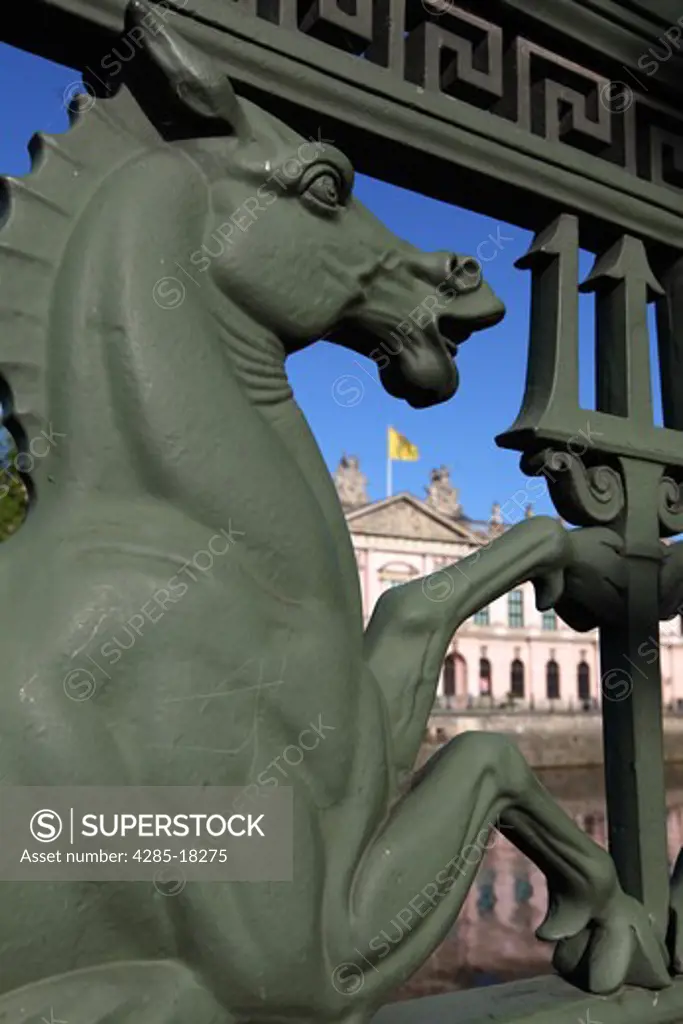 Germany, Berlin, Unter Den Linden, Schloss Brcke, Palace Bridge, Horse Sculpture, Deutsches Historisches Museum, German Historical Museum