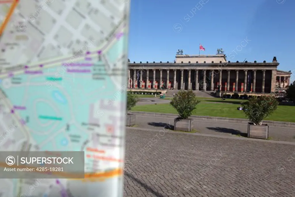 Germany, Berlin, Altes Museum, Old Museum, Lustgarten, City Map