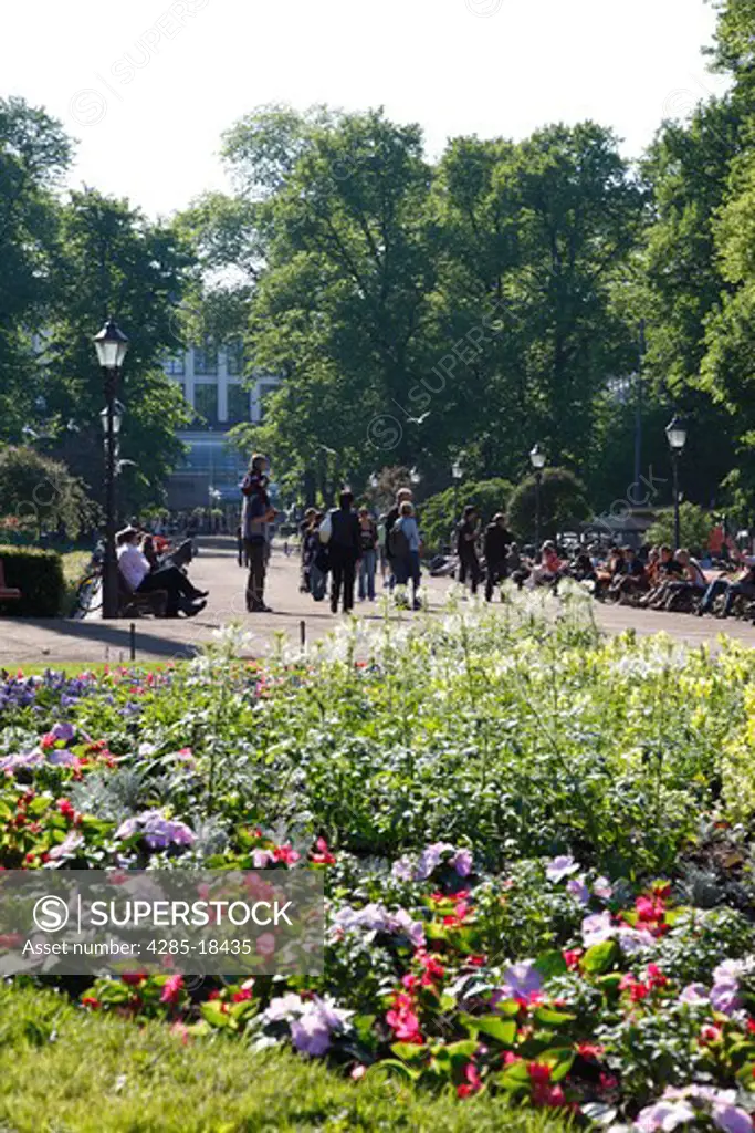 Finland, Helsinki, Helsingfors, Esplanadi Park, Esplanade Park, Gardens, Flowers