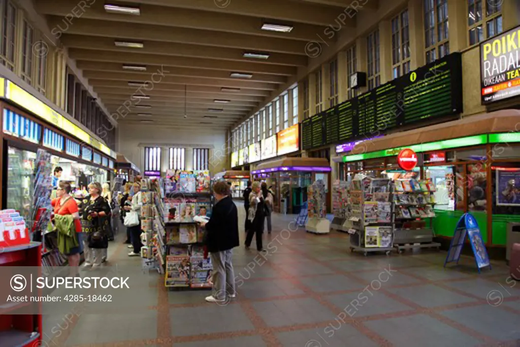 Finland, Helsinki, Helsingfors, Central Railway Station, Rautatientori Metro Station, Interior Shops