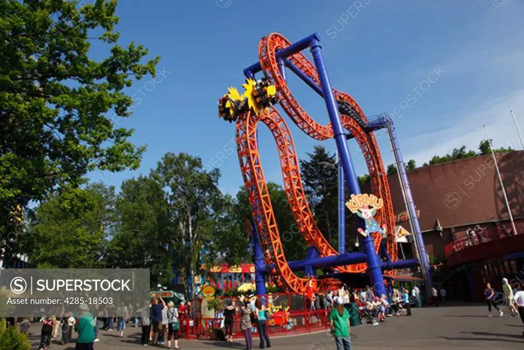 Finland, Helsinki, Helsingfors, Linnanmki Amusement Park, Fairground Thrill Ride