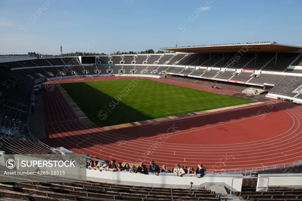 Finland, Helsinki, Helsingfors, Olympic Stadium, Site of 1952 Olympics, Stand and Running Track, Visitors