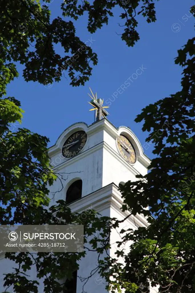 Finland, Region of Satakunta, Rauma, Historic Church, 15th-Century Stone Church of Holy Cross, Tower and Clock