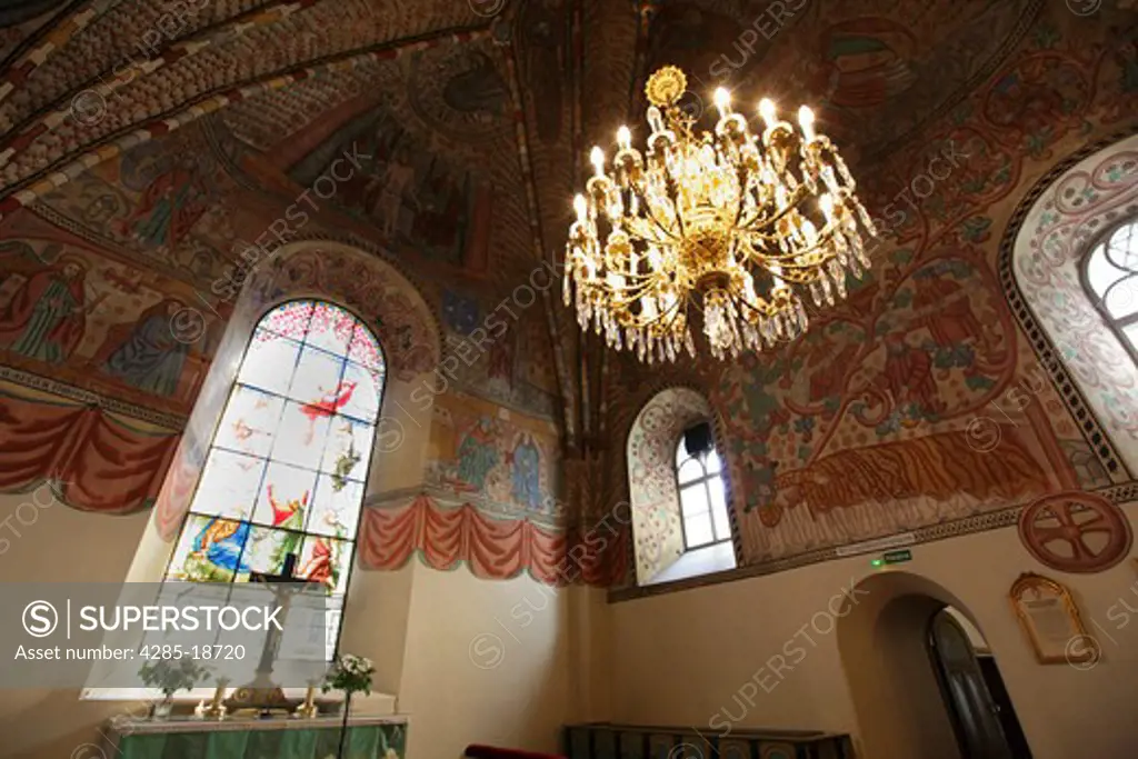 Finland, Region of Satakunta, Rauma, Historic Church, 15th-Century Stone Church of Holy Cross, Altar, Interior, Medieval Artwork and Adornments
