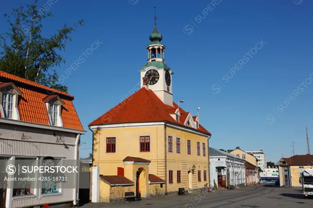 Finland, Region of Satakunta, Rauma, Old Rauma, Medieval Historical House Quarter, Town Hall Square, Town Hall