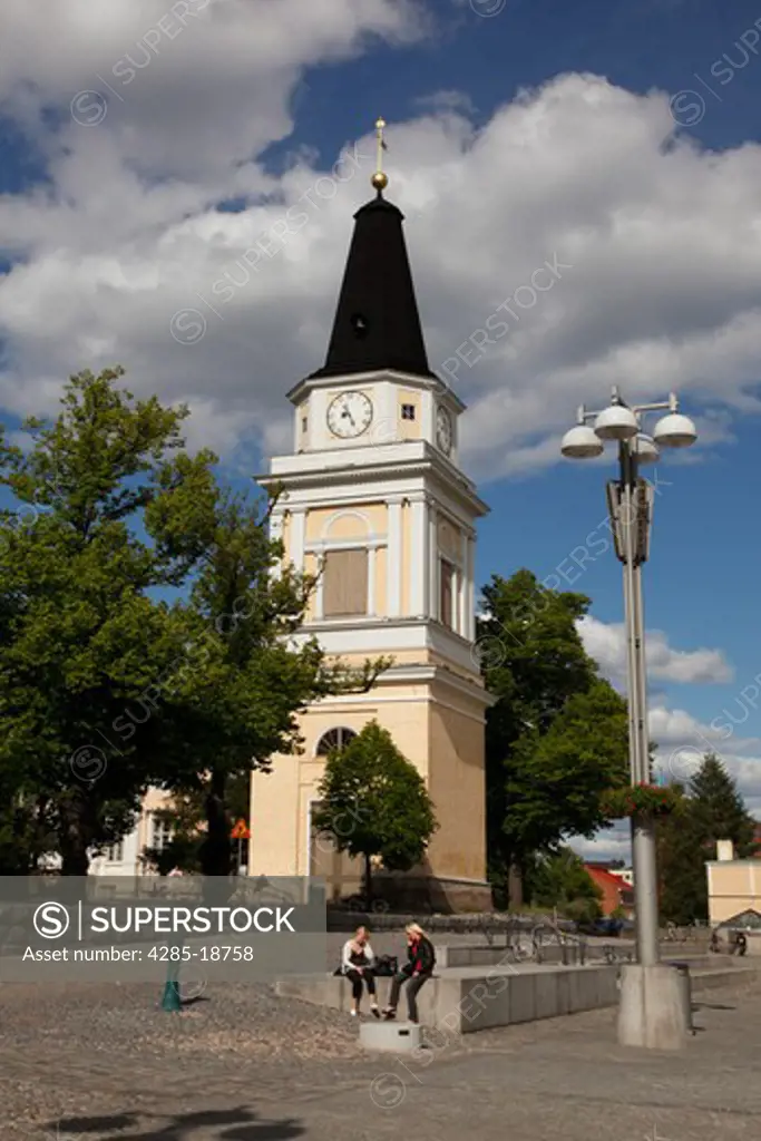 Finland, Region of Pirkanmaa, Tampere, City, Central Square, Neoclassical Old Church Bell Tower, Old Clock