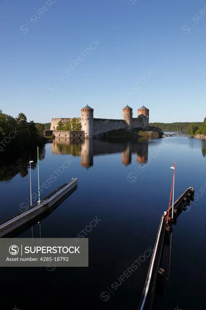 Finland, Region of Southern Savonia, Saimaa Lake District, Savonlinna, Kyronsalmi Straits, Olavinlinna Medieval Castle, St. Olaf's Castle