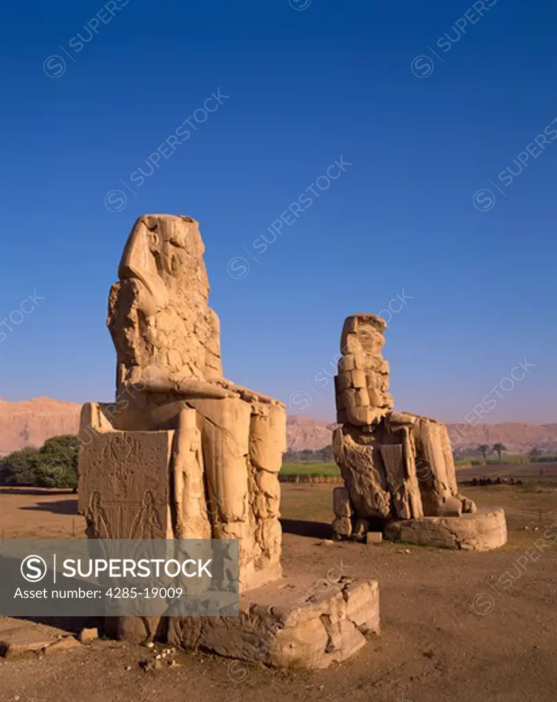 Egypt, Luxor, West Bank, Colossi of Memnon