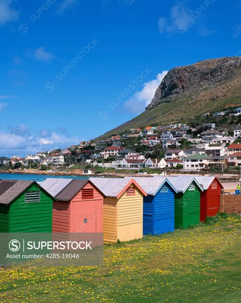 South Africa, Cape Peninsula, Fish Hoek, Bathing Boxes