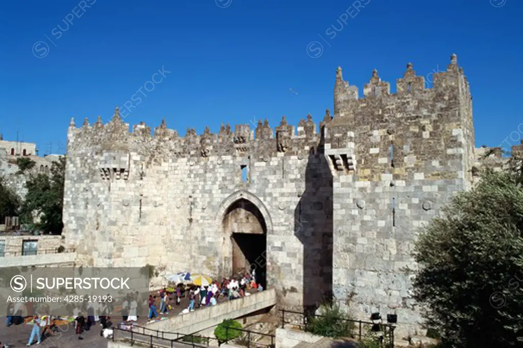 Israel, Jerusalem, Old City Wall, Damascus Gate