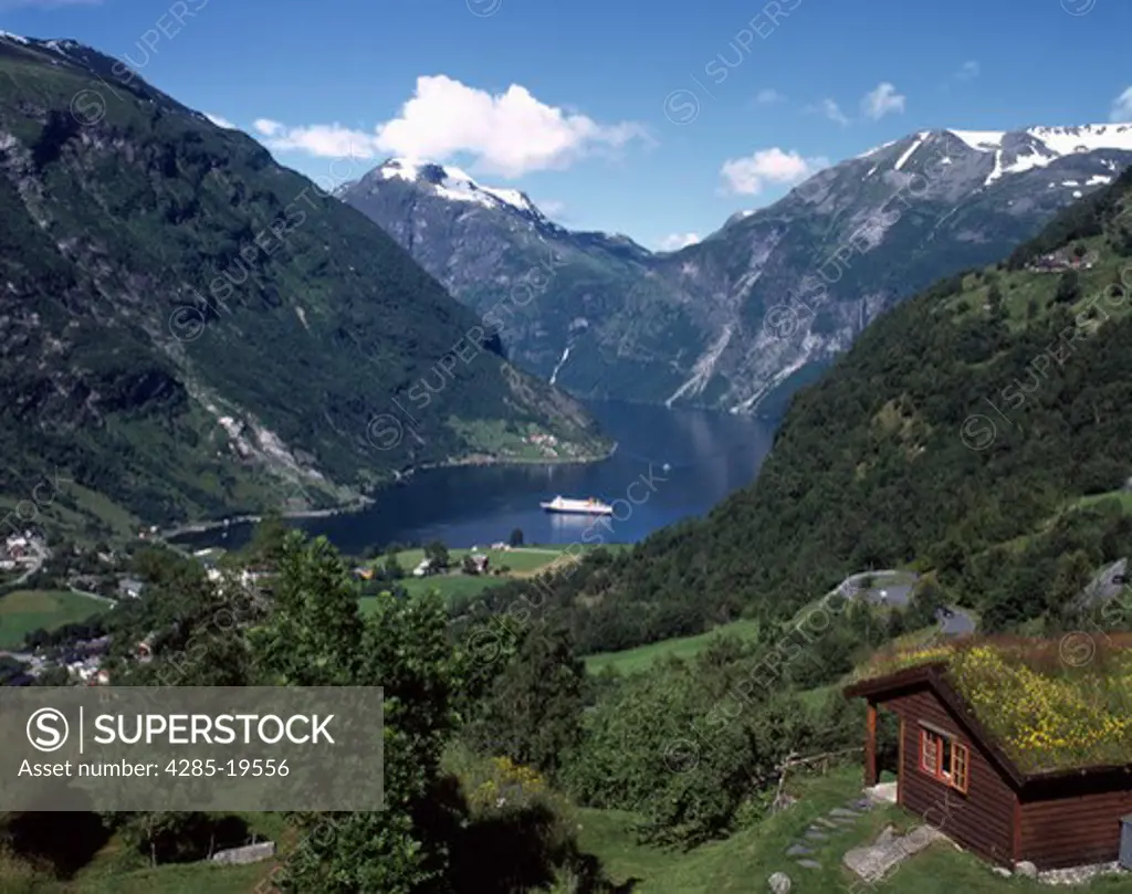 Norway, Geiranger Fjord, Traditional House