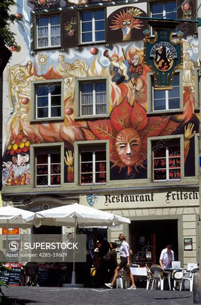 Switzerland, Luzern, Old Town, Cafe
