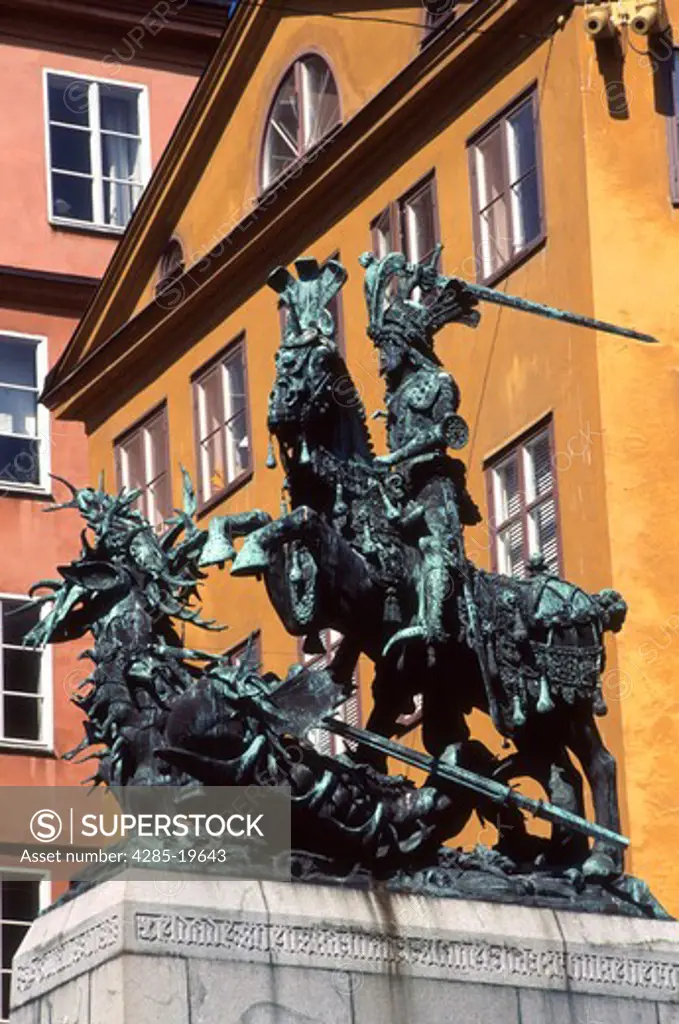 Sweden, Stockholm, Gamla Stan, St. George Slaying Dragon