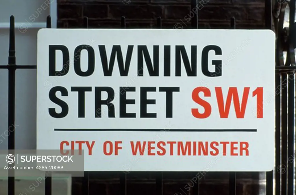 United Kingdom, London, Downing Street Sign