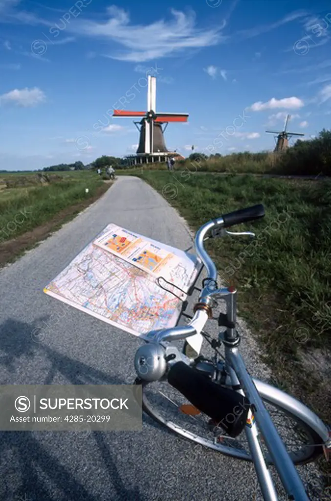 Holland, Zaanse Schans, Windmills, Cycling