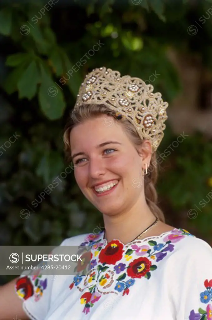 Hungary, Budapest, Girl in Traditional Costume