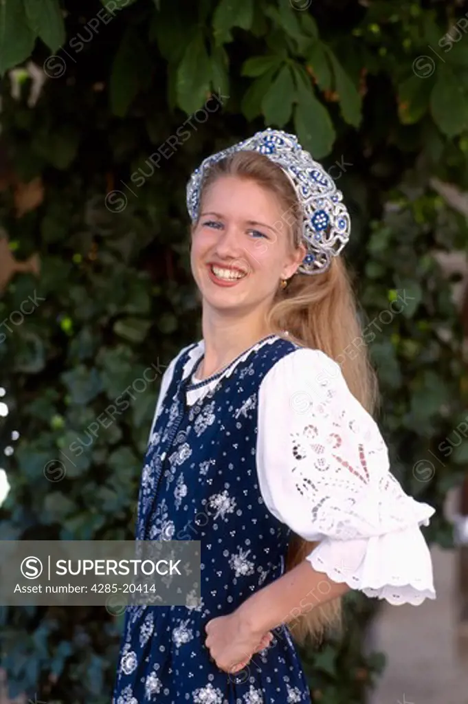 Hungary, Budapest, Girl in Traditional Costume