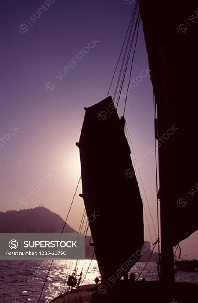Chinese Sailing Junk, Sunset