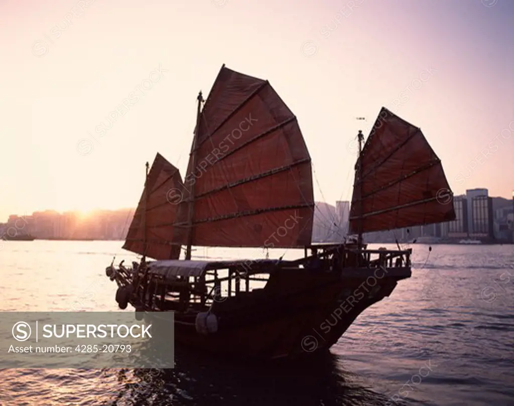 Chinese Sailing Junk, Sunrise