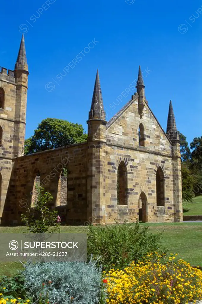 Australia, Tasmania, Port Arthur, Old Church Ruins