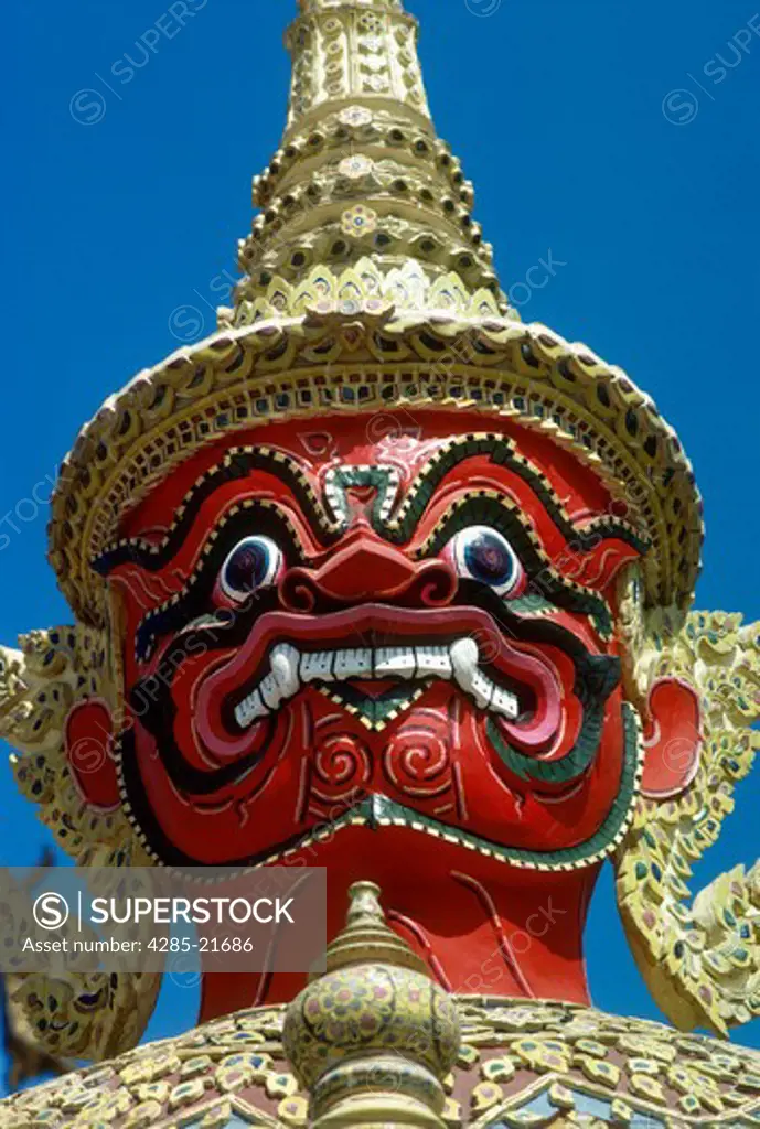 Thailand, Bangkok, Wat Pra Kaeo, Khon Figure
