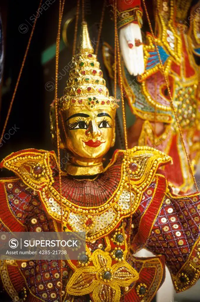Thailand, Chiangmai, Souvenirs, Gold Puppet