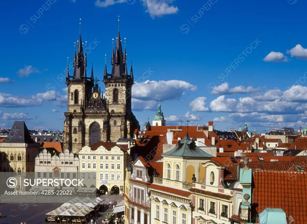 Old Town Square, Tyn Church, Prague, Czech Republic