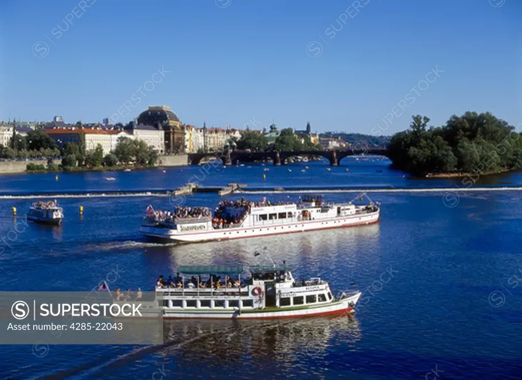 Tourist Cruises, Vltava River, Prague, Czech Republic