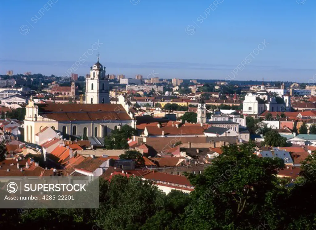 Church and Belfry of St John, Skyline, Old Town, Vilnius, Lithuania
