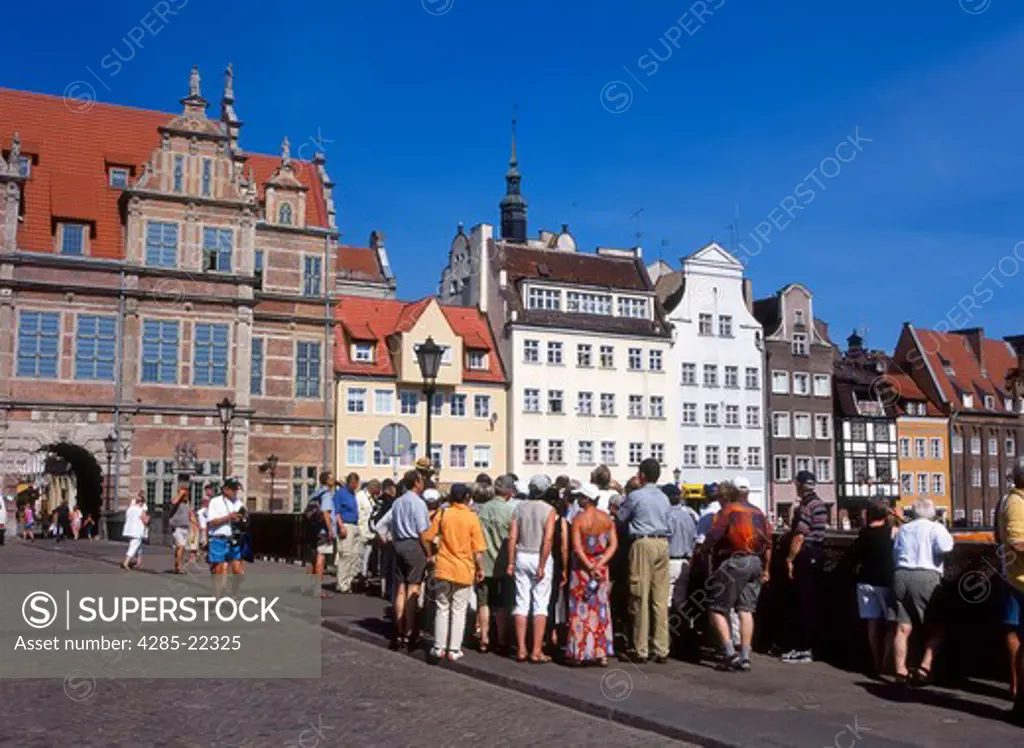 Tourists, Green Gate, Burgers Houses, Old Town, Gdansk, Poland