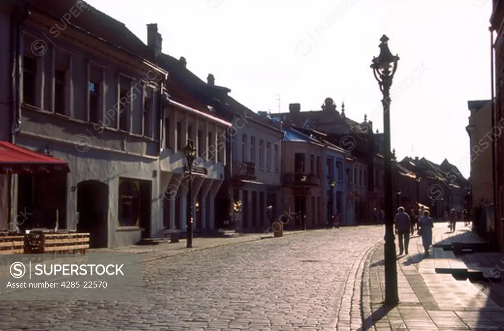 Cobble Stone Street, Vilnius Avenue, Old Town, Kaunas, Lithuania