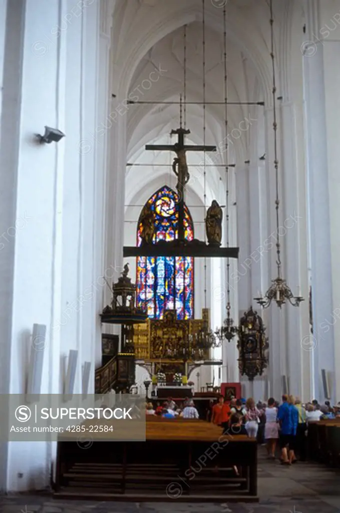 Gothic Interior, St Mary's Church, Gdansk, Poland