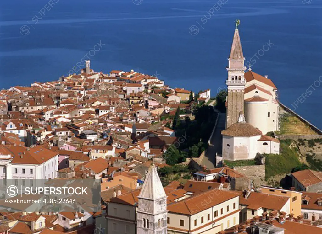 Slovenia, Piran, Adriatic Sea, Old Town, St. George Church