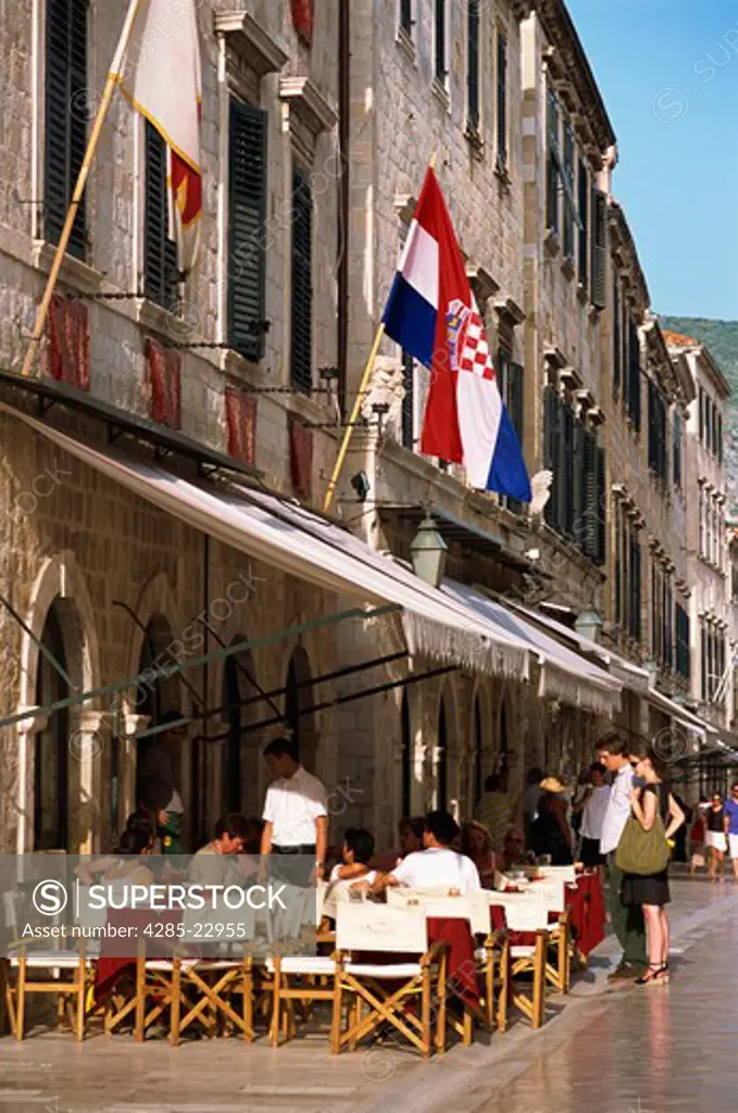 Croatia, Dubrovnik, Old Town, Placa, Plaza Stradun, Restaurant