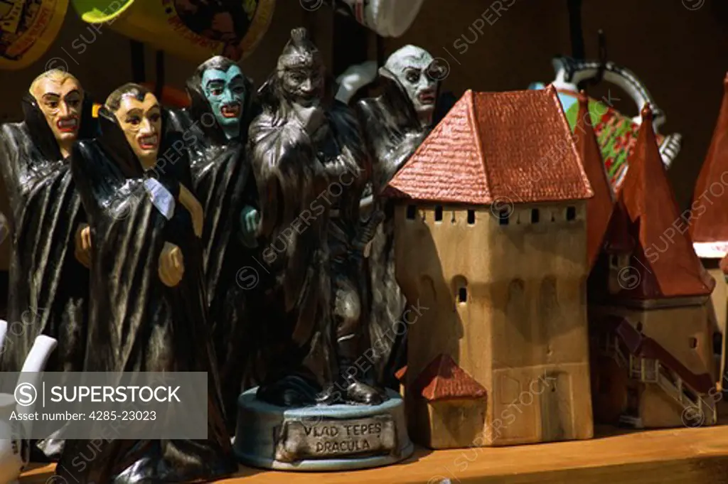 Romania, Transylvania, Sighisoara, Medieval Citadel, Piata Muzeului, Shopping, Dracula Dolls