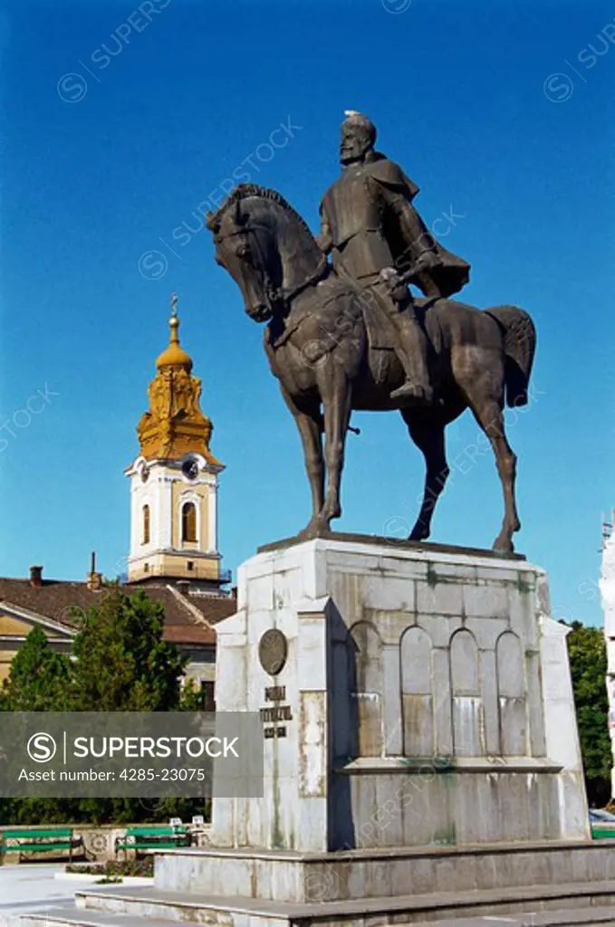 Romania, Crisana Region, Bihor County, Oradea, Piata Unirii, Mihai Viteazul Statue