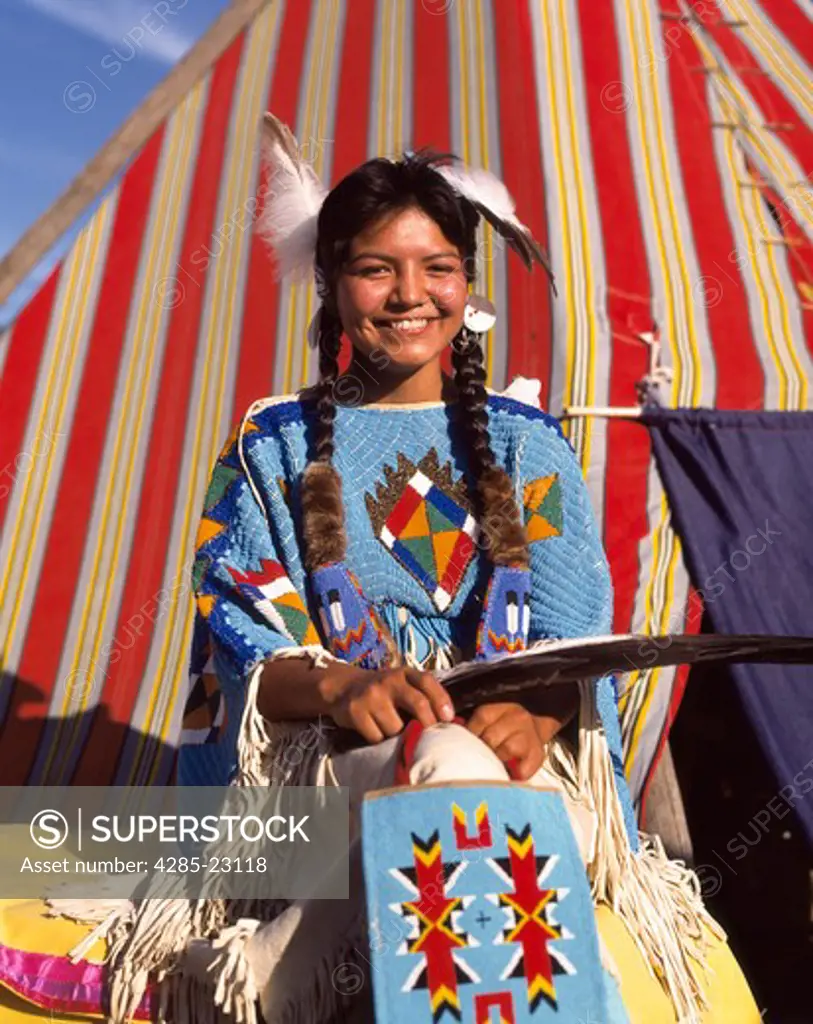 U.S.A.,Yakima Indian Girl in Native Costume